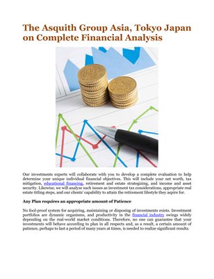 The Asquith Group Asia, Tokyo Japan on Complete Financial Analysis