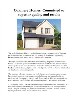 Oakmere Homes: Committed to superior quality and results