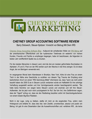 Cheyney Group Accounting Software Review: Vorsicht vor Betrug Mit Dem IRS