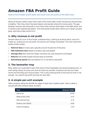 Amazon FBA Profit Guide 2026