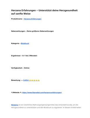 Herzena Erfahrungen – Unterstützt deine Herzgesundheit auf sanfte Weise