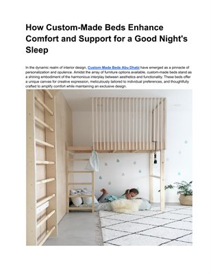 How Custom-Made Beds Enhance Comfort and Support for a Good Night's Sleep