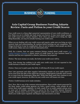 Axis Capital Group Business Funding Jakarta Review: Facts and Fiction in your Credit Scores