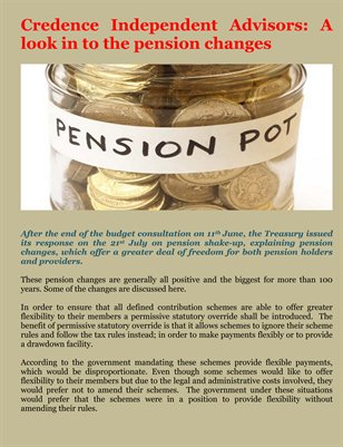 Credence Independent Advisors: A look in to the pension changes