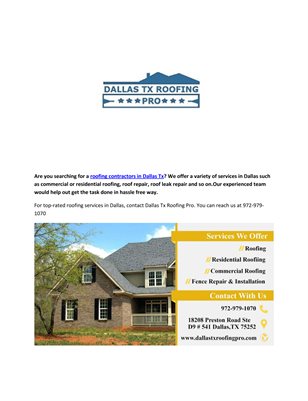 Dallas Roofing Contractors - DallasTxRoofingPro