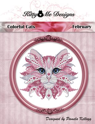 Colorful Cats February Counted Cross Stitch Pattern