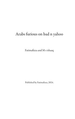 New Publication (28) Arabs v natan Yahoo 