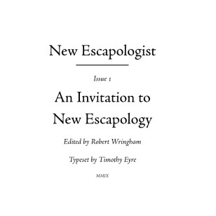 New Escapologist Issue One