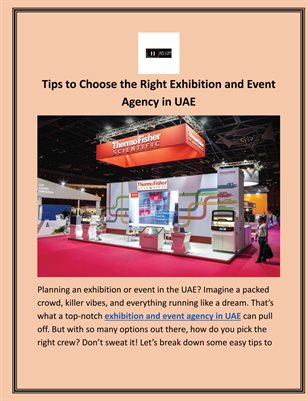 Tips to Choose the Right Exhibition and Event Agency in UAE
