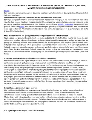 Deze week in creditcard nieuws: Waarde van gestolen creditcards, miljoen mensen geweigerd bankrekeningen