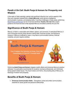 Expert Pandit Ji for Budh Pooja & Homam | Call Now