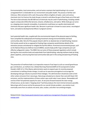 Can Shale Gas Be Safe for Us and the Environment?