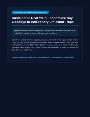 Sustainable Real Yield Economics: Say Goodbye to Inflationary Emission Traps
