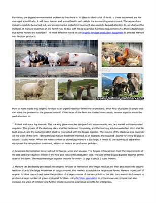 How to deal with livestock manure on large farms