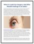 What Is Lasik Eye Surgery And Who Should Undergo It In India?
