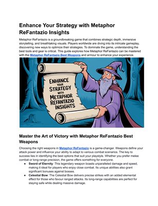 Enhance Your Strategy with Metaphor ReFantazio Insights