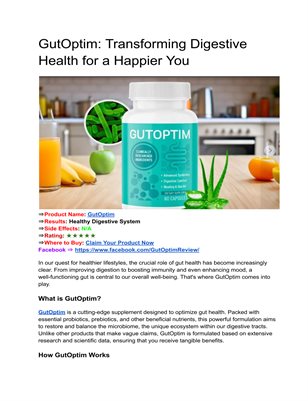   GutOptim- Transforming Digestive Health for a Happier You
