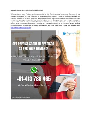 TOP Rated Perdisco practice sets help Service provider - Helpwithperdisco