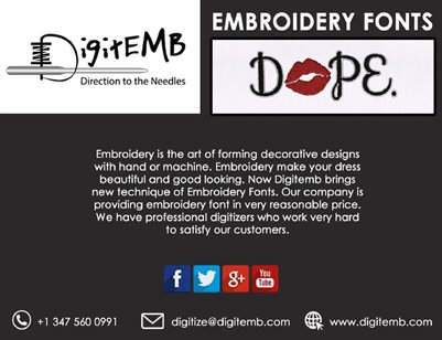 Embroidery Fonts