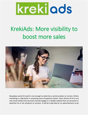KrekiAds: More visibility to boost more sales