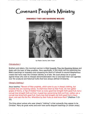 Inwardly They Are Ravening Wolves