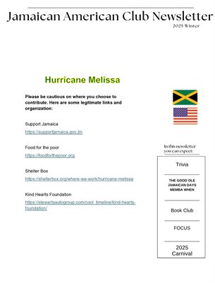 2025 Winter Jamaican American Club