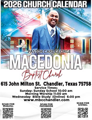 Macedonia Baptist Church 2025 Calendar