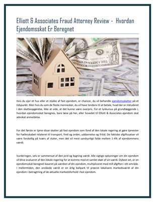 Elliott & Associates Fraud Attorney Review -  Hvordan Ejendomsskat Er Beregnet