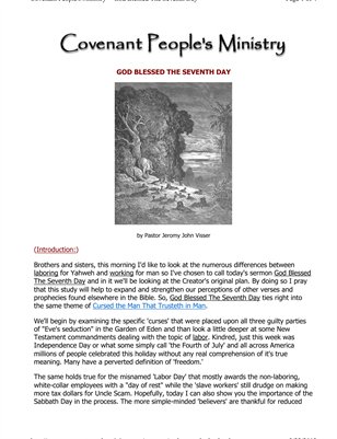 God Blessed The Seventh Day