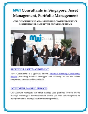 MWI Consultants in Singapore, Asset Management, Portfolio Management