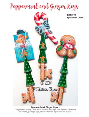 Peppermint and Ginger Key Ornaments Painting Pattern by Sharon Chinn - SC14919