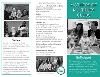 Brochure: Mothers of Multiples Clubs (Seattle)