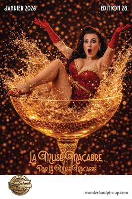 Wonderland Pin-up Janvier 2026 édition 28 La Muse Macabre poster de couverture