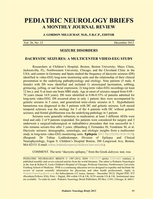 Pediatric Neurology Briefs | December 2012