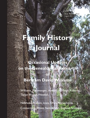 Family History Journal, Occasional Updates on the Genealogical Research of Bertram David Williams, August, 2012