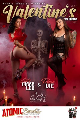 Atomic Beauties Magazine - Valentines Special Edition 2026 Vol 3 Felina Vie and Lady Mara Lou Cover Poster