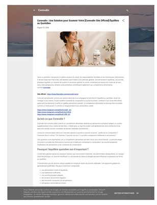 Corevalin Avis : Découvrez Ses Atouts pour le Bien-être et la Vitalité [Corevalin En France] 