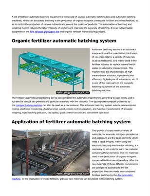 High efficient automatic batching system for organic fertilizer production line