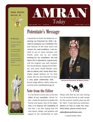 Amran Shriners - Amran Today 2018 Jan-Feb