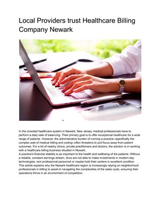Healthcare Billing Company Newark