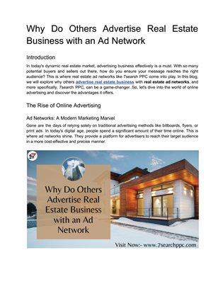Why Do Others Advertise Real Estate Business with an Ad Network