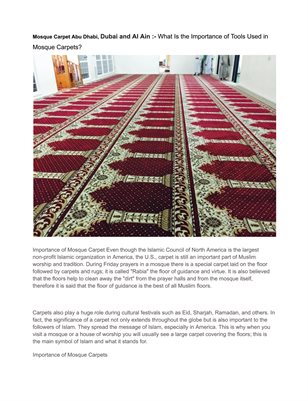 Mosque Carpet Abu Dhabi, Dubai and Al Ain :- What Is the Importance of Tools Used in Mosque Carpets?