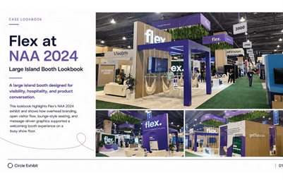 Flex NAA 2024 Large Island Trade Show Booth Lookbook by Circle Exhibit
