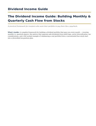 Dividend Income Guide