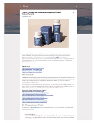 Trivexol – Schnelle und natürliche Fettverbrennung [Trivexol Nebenwirkungen]