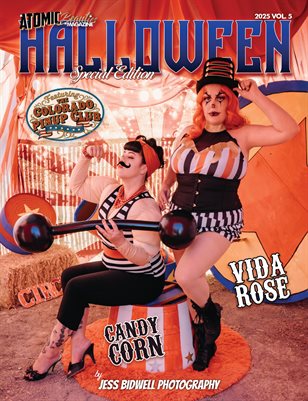 Atomic Beauties Magazine: Halloween Special Edition 2025 Vol 5 - Vida Rose and Candy Corn Cover