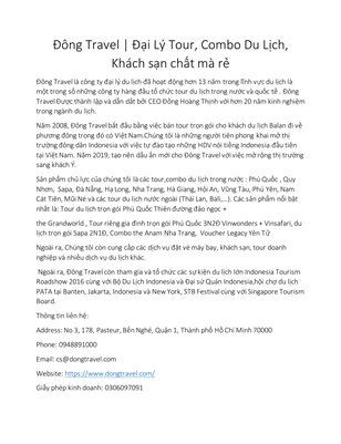 Đông Travel | Đại Lý Tour, Combo Du Lịch, Khách sạn chất mà rẻ