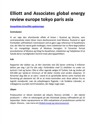 Elliott and Associates global energy review europe tokyo paris asia