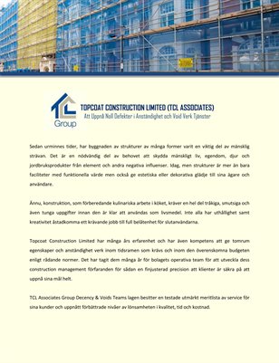 Topcoat Construction Limited (TCL Associates): Att Uppnå Noll Defekter i Anständighet och Void Verk Tjänster