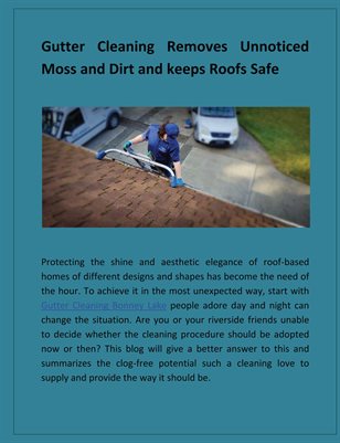 Gutter cleaning Removes Unnoticed Moss and Dirt and keeps Roofs Safe